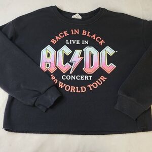 AC/DC 80s World Tour Cropped Sweatshirt Size Large 10-12